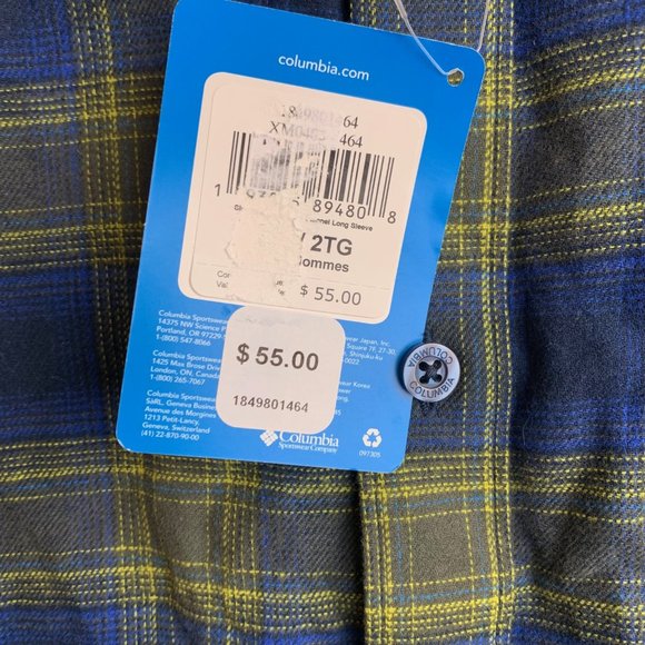 NWT! Men's Columbia Long Sleeve Plaid Button Down Up Shirt XXL - Picture 5 of 6